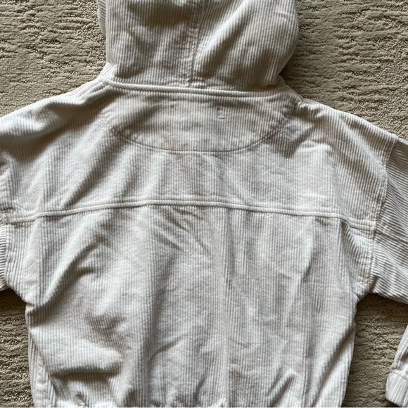 Forever21 Cropped Corduroy Zip-Up White/Cream Jacket - Picture 3 of 7